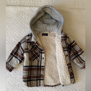 Baby Plaid Jacket with Sherpa Lining